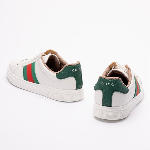 GUCCI Ace web stripe leather sneakers - Picture 5 of 6